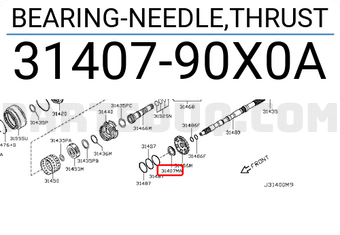 Nissan 3140790X0A BEARING-NEEDLE,THRUST