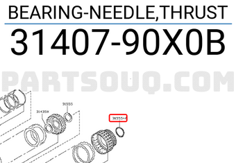 Nissan 3140790X0B BEARING-NEEDLE,THRUST