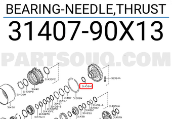 Nissan 3140790X13 BEARING-NEEDLE,THRUST