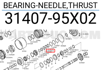 Nissan 3140795X02 BEARING-NEEDLE,THRUST