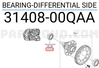 Nissan 3140800QAA BEARING-DIFFERENTIAL SIDE