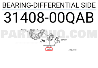 Nissan 3140800QAB BEARING-DIFFERENTIAL SIDE