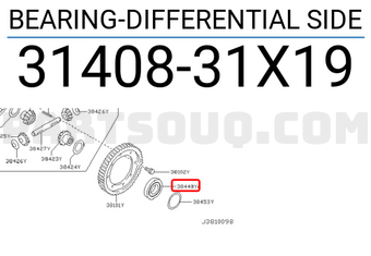 Nissan 3140831X19 BEARING-DIFFERENTIAL SIDE
