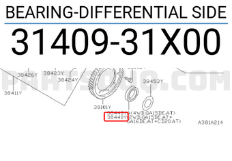 Nissan 3140931X00 BEARING-DIFFERENTIAL SIDE