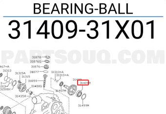 Nissan 3140931X01 BEARING-BALL