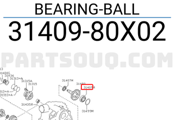 Nissan 3140980X02 BEARING-BALL