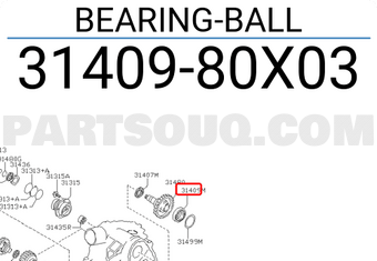 Nissan 3140980X03 BEARING-BALL