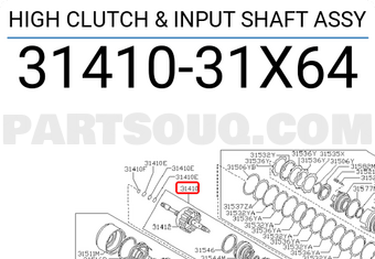 Nissan 3141031X64 HIGH CLUTCH & INPUT SHAFT ASSY