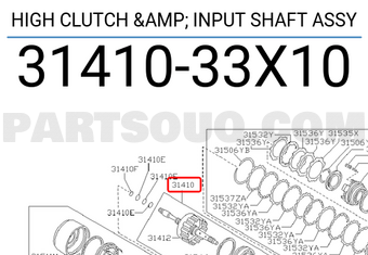 Nissan 3141033X10 HIGH CLUTCH & INPUT SHAFT ASSY