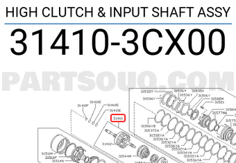 Nissan 314103CX00 HIGH CLUTCH & INPUT SHAFT ASSY