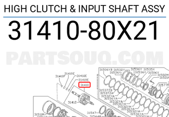 Nissan 3141080X21 HIGH CLUTCH & INPUT SHAFT ASSY