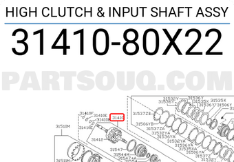 Nissan 3141080X22 HIGH CLUTCH & INPUT SHAFT ASSY