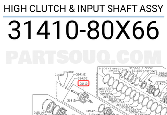 Nissan 3141080X66 HIGH CLUTCH & INPUT SHAFT ASSY