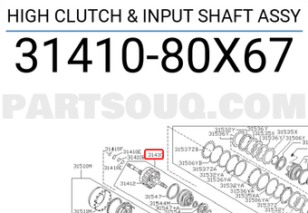 Nissan 3141080X67 HIGH CLUTCH & INPUT SHAFT ASSY