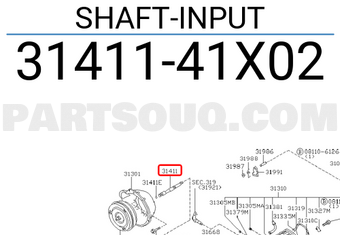 Nissan 3141141X02 SHAFT-INPUT