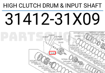 Nissan 3141231X09 HIGH CLUTCH DRUM & INPUT SHAFT
