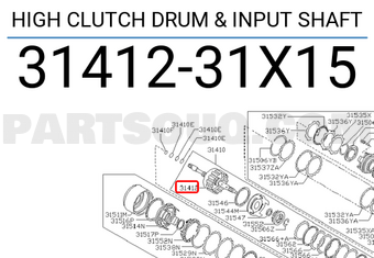 Nissan 3141231X15 HIGH CLUTCH DRUM & INPUT SHAFT