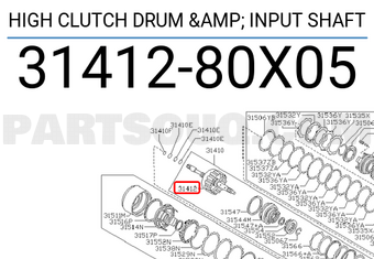 Nissan 3141280X05 HIGH CLUTCH DRUM & INPUT SHAFT