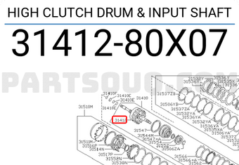 Nissan 3141280X07 HIGH CLUTCH DRUM & INPUT SHAFT