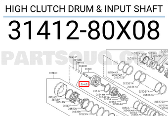 Nissan 3141280X08 HIGH CLUTCH DRUM & INPUT SHAFT