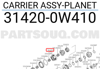 Nissan 314200W410 CARRIER ASSY-PLANET