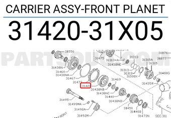 Nissan 3142031X05 CARRIER ASSY-FRONT PLANET