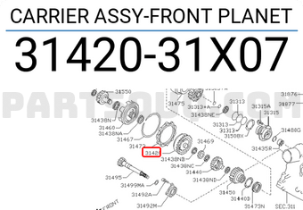 Nissan 3142031X07 CARRIER ASSY-FRONT PLANET