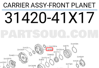 Nissan 3142041X17 CARRIER ASSY-FRONT PLANET