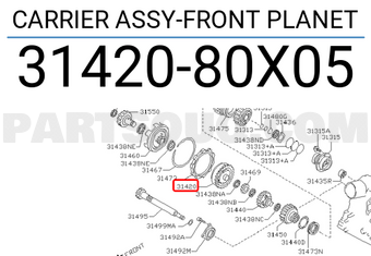 Nissan 3142080X05 CARRIER ASSY-FRONT PLANET