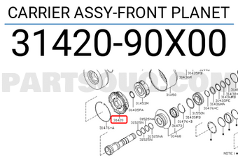 Nissan 3142090X00 CARRIER ASSY-FRONT PLANET