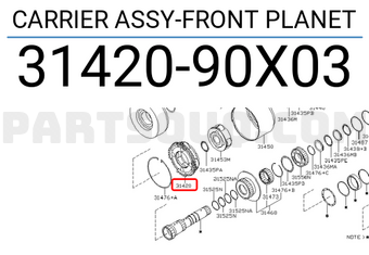 Nissan 3142090X03 CARRIER ASSY-FRONT PLANET