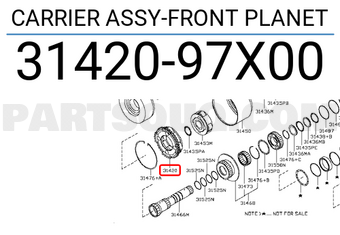 Nissan 3142097X00 CARRIER ASSY-FRONT PLANET