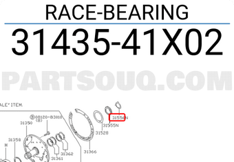 Nissan 3143541X02 RACE-BEARING