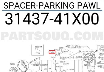 Nissan 3143741X00 SPACER-PARKING PAWL