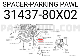 Nissan 3143780X02 SPACER-PARKING PAWL