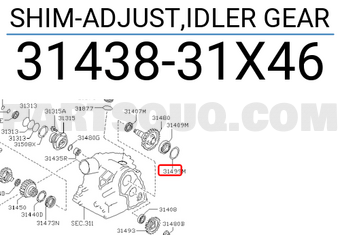 Nissan 3143831X46 SHIM-ADJUST,IDLER GEAR
