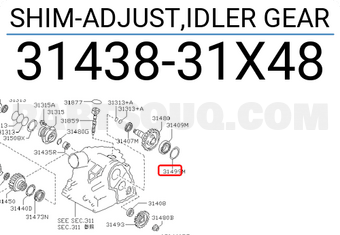 Nissan 3143831X48 SHIM-ADJUST,IDLER GEAR