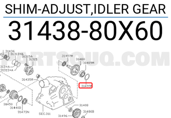 Nissan 3143880X60 SHIM-ADJUST,IDLER GEAR