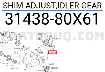 Nissan 3143880X61 SHIM-ADJUST,IDLER GEAR