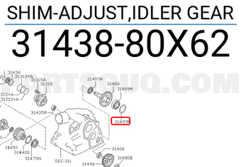 Nissan 3143880X62 SHIM-ADJUST,IDLER GEAR