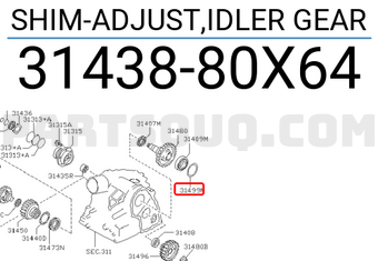 Nissan 3143880X64 SHIM-ADJUST,IDLER GEAR