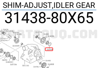 Nissan 3143880X65 SHIM-ADJUST,IDLER GEAR