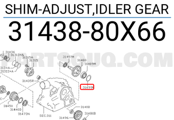 Nissan 3143880X66 SHIM-ADJUST,IDLER GEAR