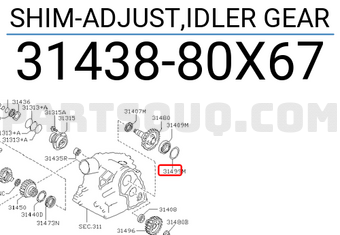 Nissan 3143880X67 SHIM-ADJUST,IDLER GEAR