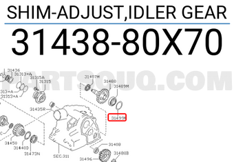 Nissan 3143880X70 SHIM-ADJUST,IDLER GEAR