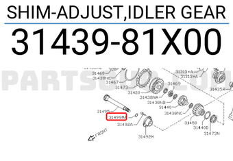 Nissan 3143981X00 SHIM-ADJUST,IDLER GEAR