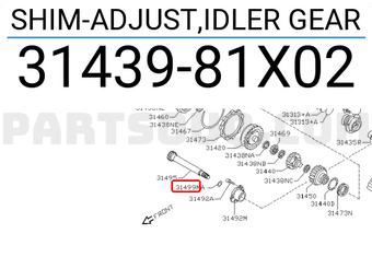 Nissan 3143981X02 SHIM-ADJUST,IDLER GEAR