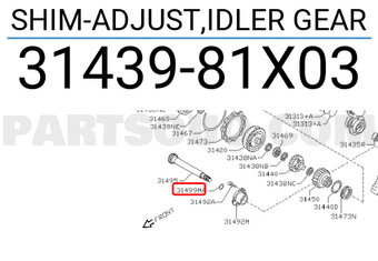 Nissan 3143981X03 SHIM-ADJUST,IDLER GEAR
