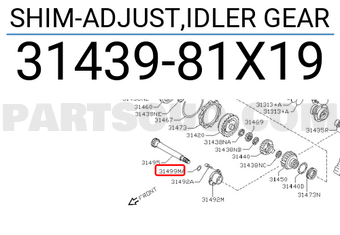 Nissan 3143981X19 SHIM-ADJUST,IDLER GEAR