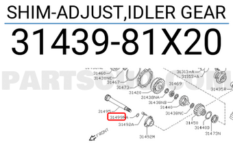 Nissan 3143981X20 SHIM-ADJUST,IDLER GEAR